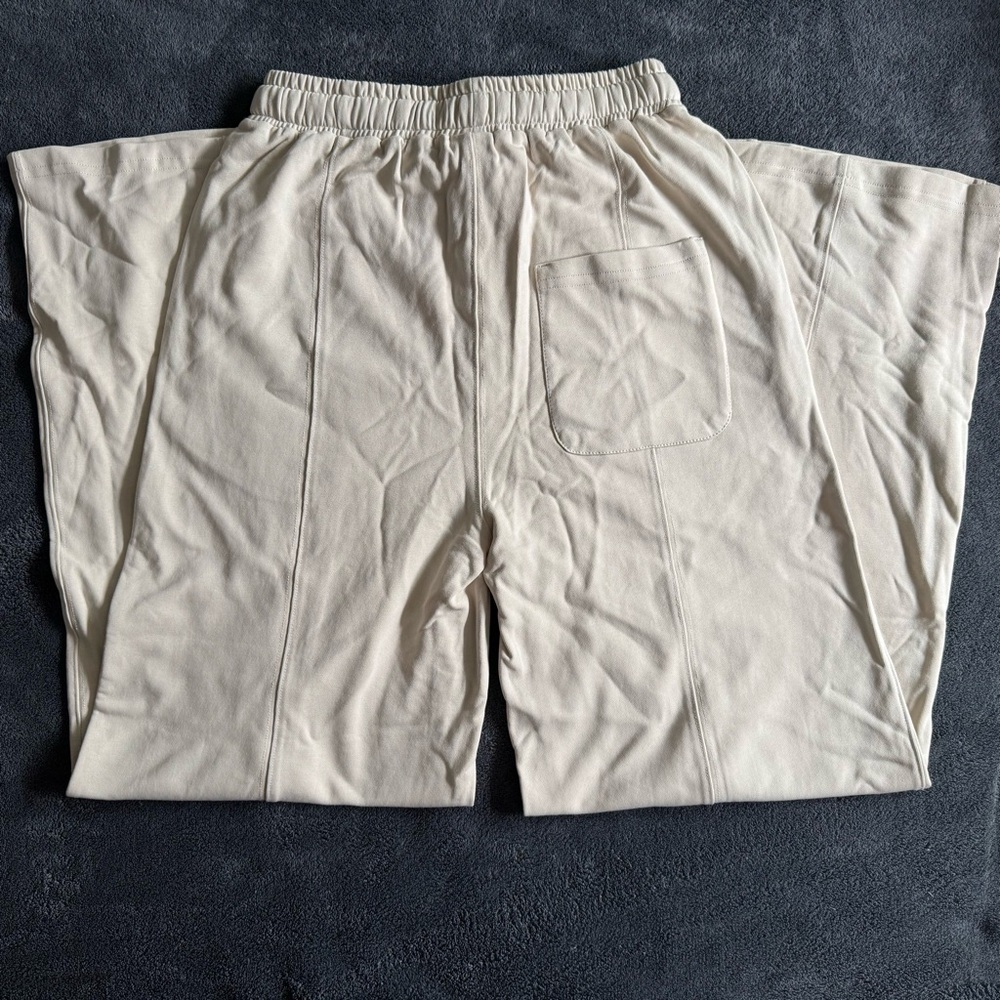 Women's Cream Drawstring Pants - Picture 5 of 7